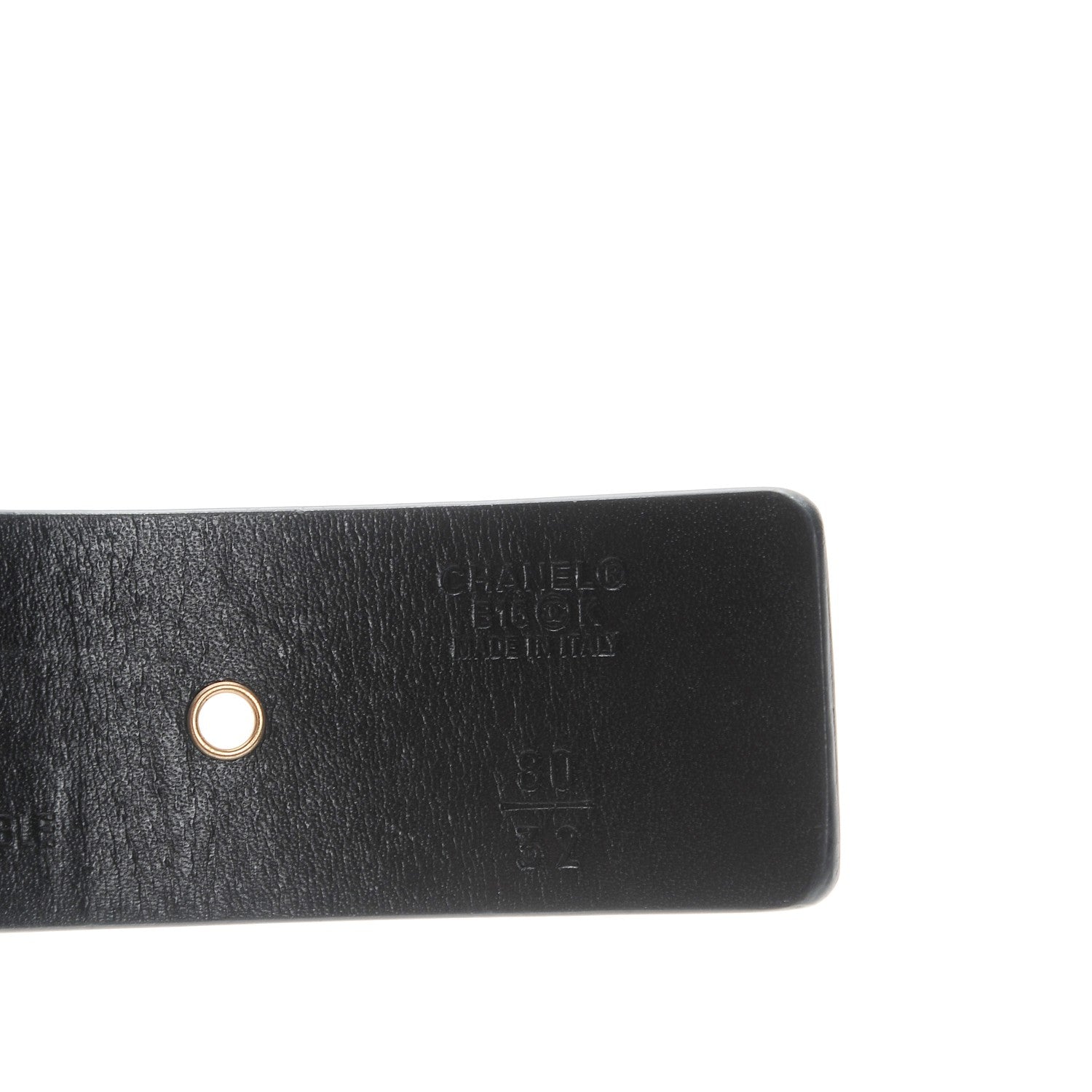 Chanel Calfskin Cross Stitch Grommet Belt 80 32 Black 4 of 6