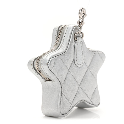 Chanel Metallic Lambskin Walk Of Fame Star Clip On Coin Purse Silver 3 of 7
