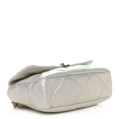 Chanel Iridescent Calfskin Quilted Large Chanel 19 Flap White 3 of 12