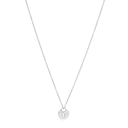 Tiffany Sterling Silver Heart Lock Pendant Necklace 1 of 5