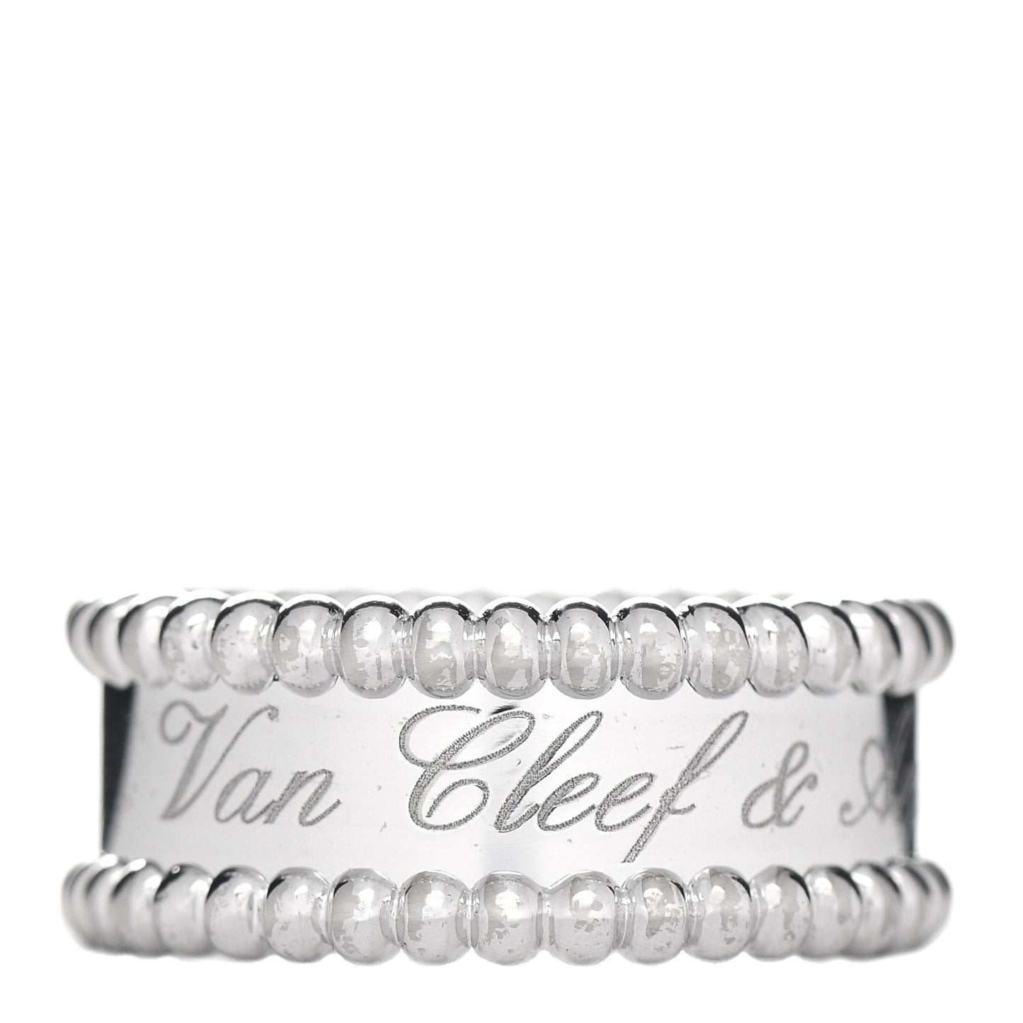18K White Gold Perlee Signature Ring 49 4.75
