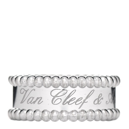 Van Cleef & Arpels 18K White Gold Perlee Signature Ring 49 4.75 1 of 5
