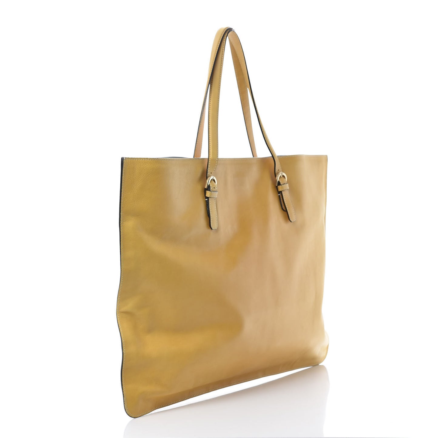 Calfskin Turnlock Flat Tote Jaune
