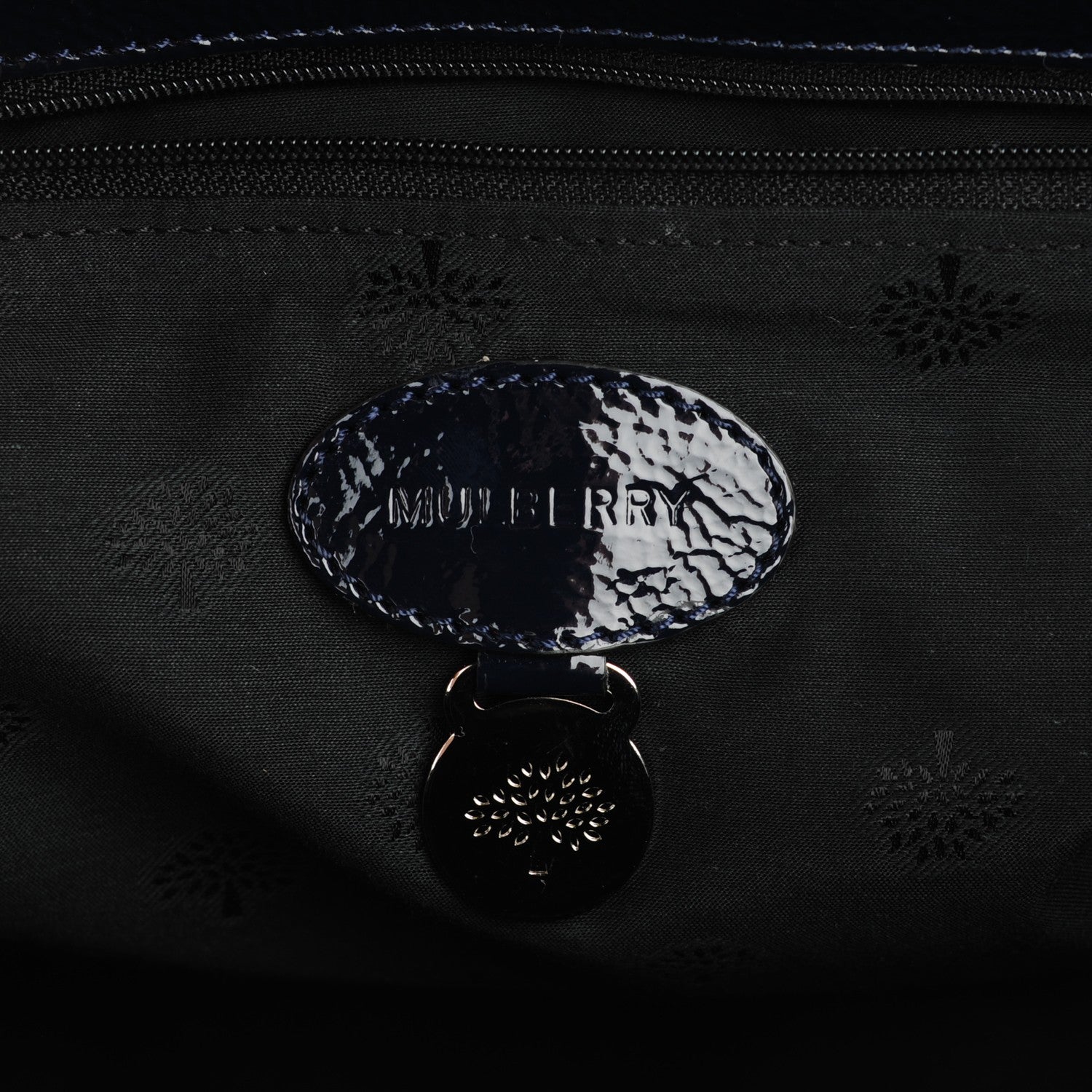 Mulberry Spongy Patent Holiday Bayswater Nightshade Blue 6 of 8