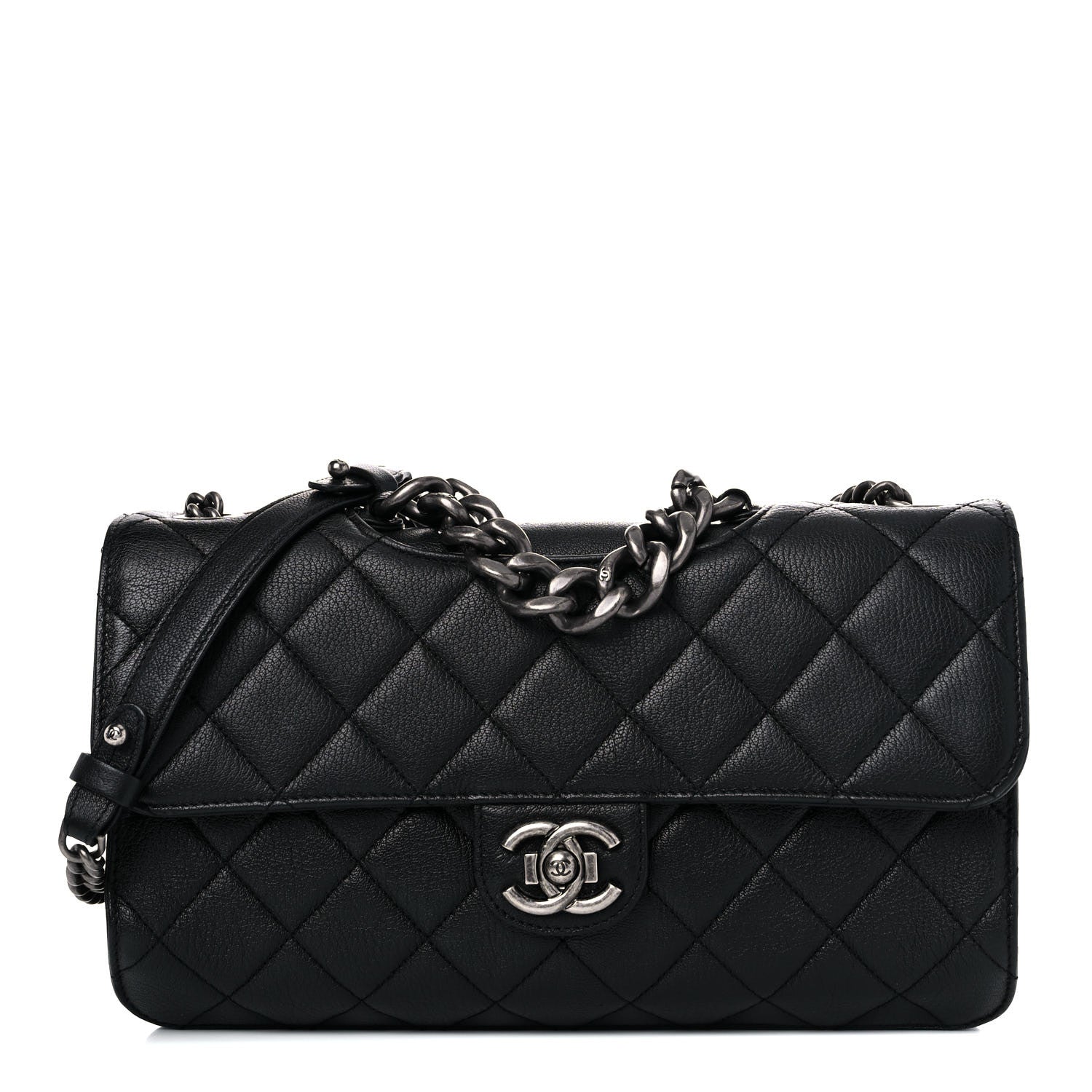 Chanel Goatskin Quilted Large Perfect Edge Flap Black 1 of 10