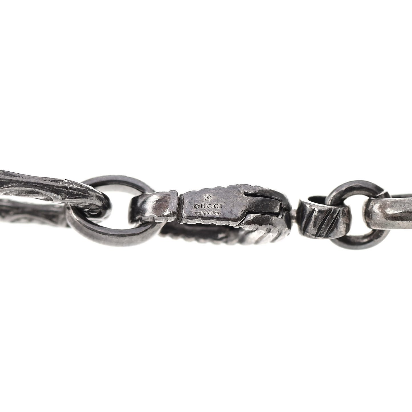 Sterling Silver Textured Interlocking G Pendant Necklace