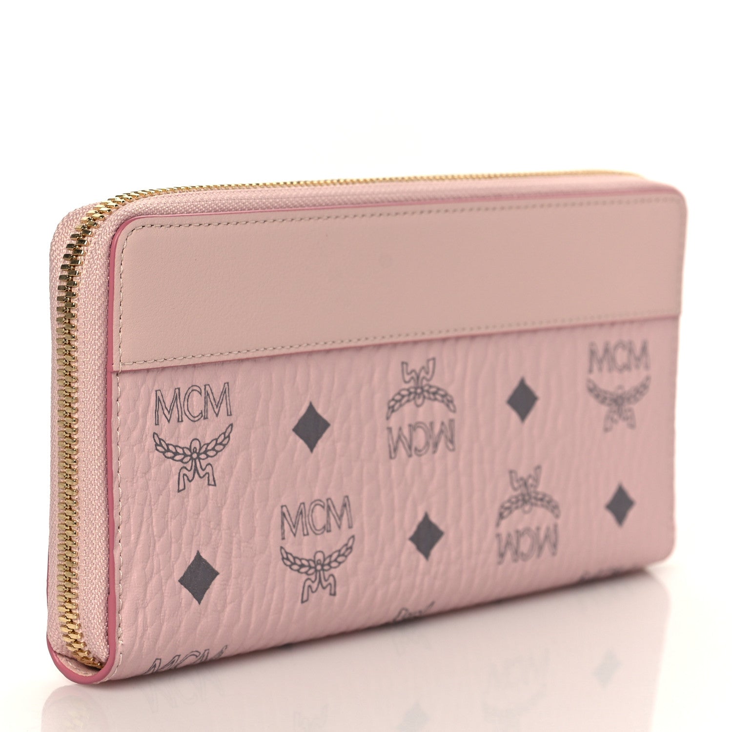 MCM Visetos Large Zip Around Wallet Pink 3 of 7