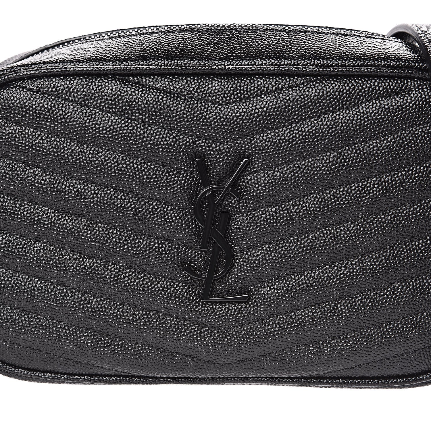 Saint Laurent Grain De Poudre Matelasse Monogram Mini Lou Camera Bag Black 10 of 11