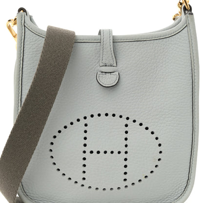 Hermes Taurillon Clemence Amazone Evelyne TPM Bleu Pale Etain 8 of 11
