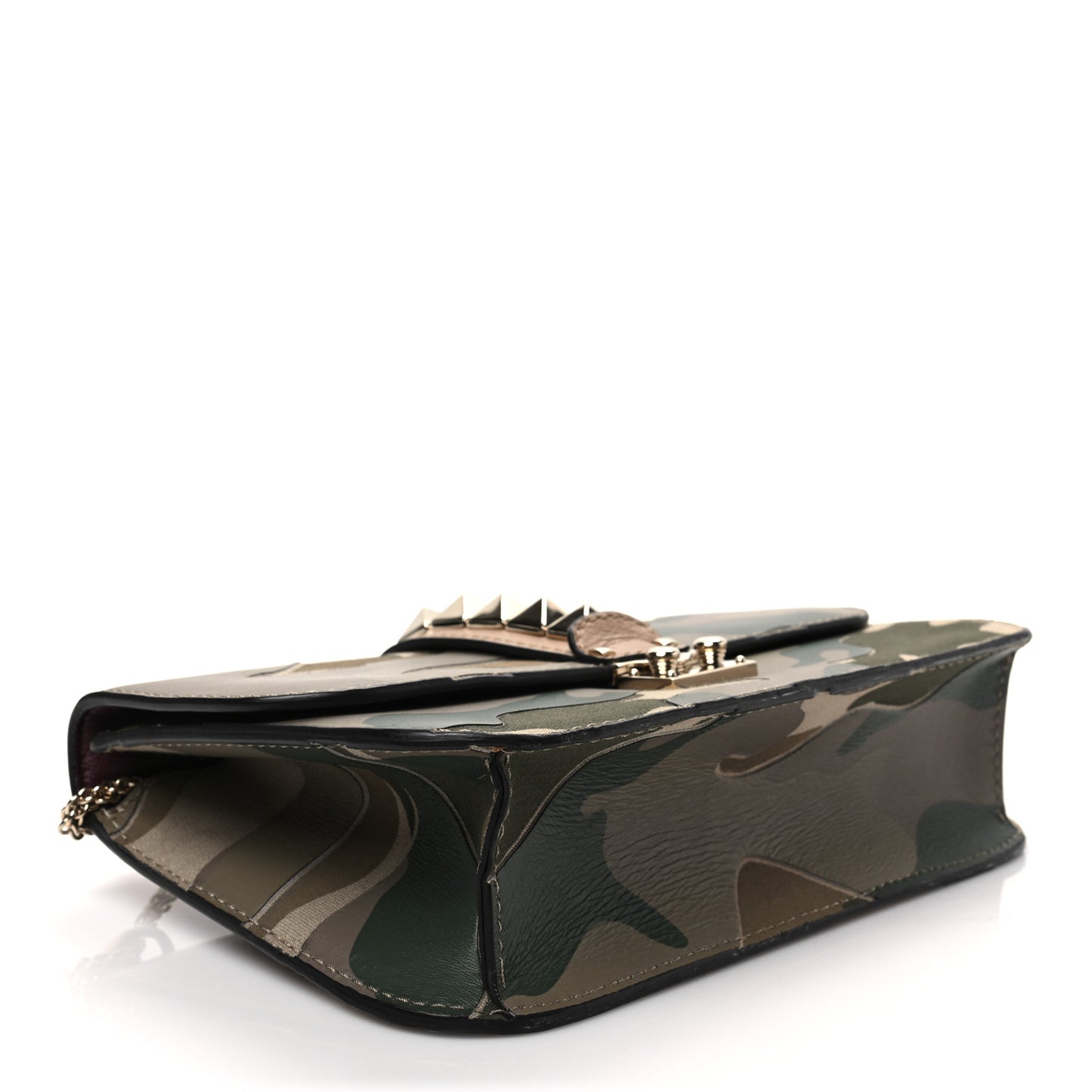 Nappa Canvas Camouflage Medium Glam Lock Rockstud Flap Multicolor