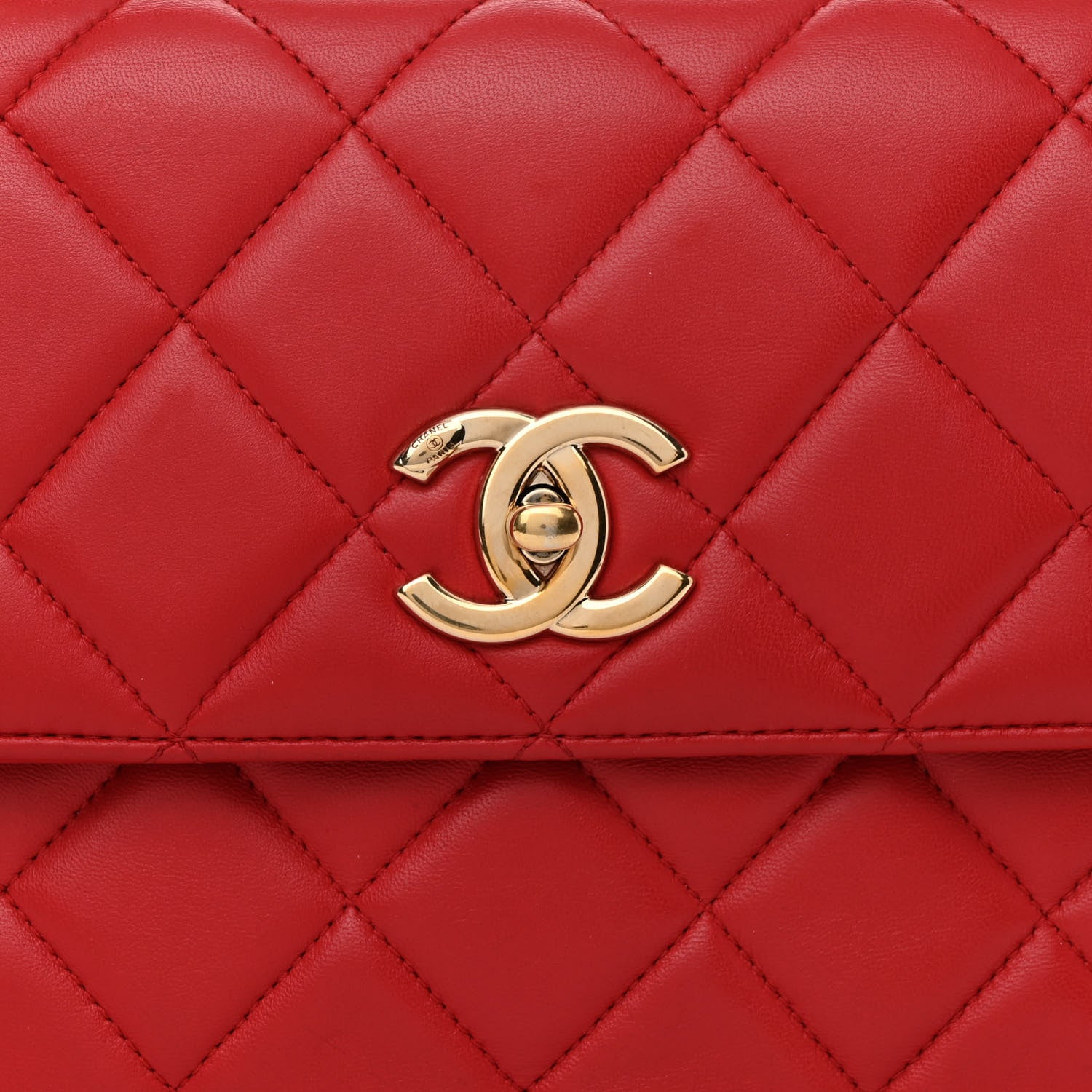 Chanel Lambskin Quilted Small Trendy CC Flap Dual Handle Bag Red 8 of 16