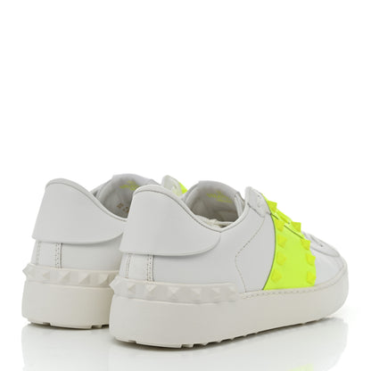 Valentino Garavani Calfskin Womens Rockstud Untitled Open Sneakers 39 Neon Yellow 4 of 8