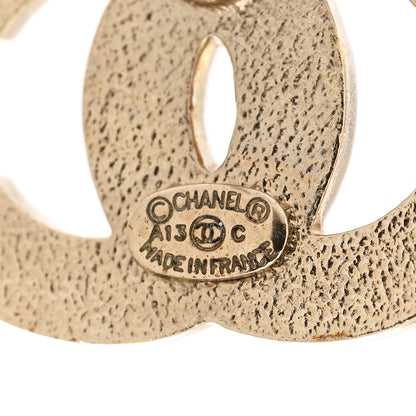 Chanel Enamel Striped CC Earrings Pink White Gold 4 of 4