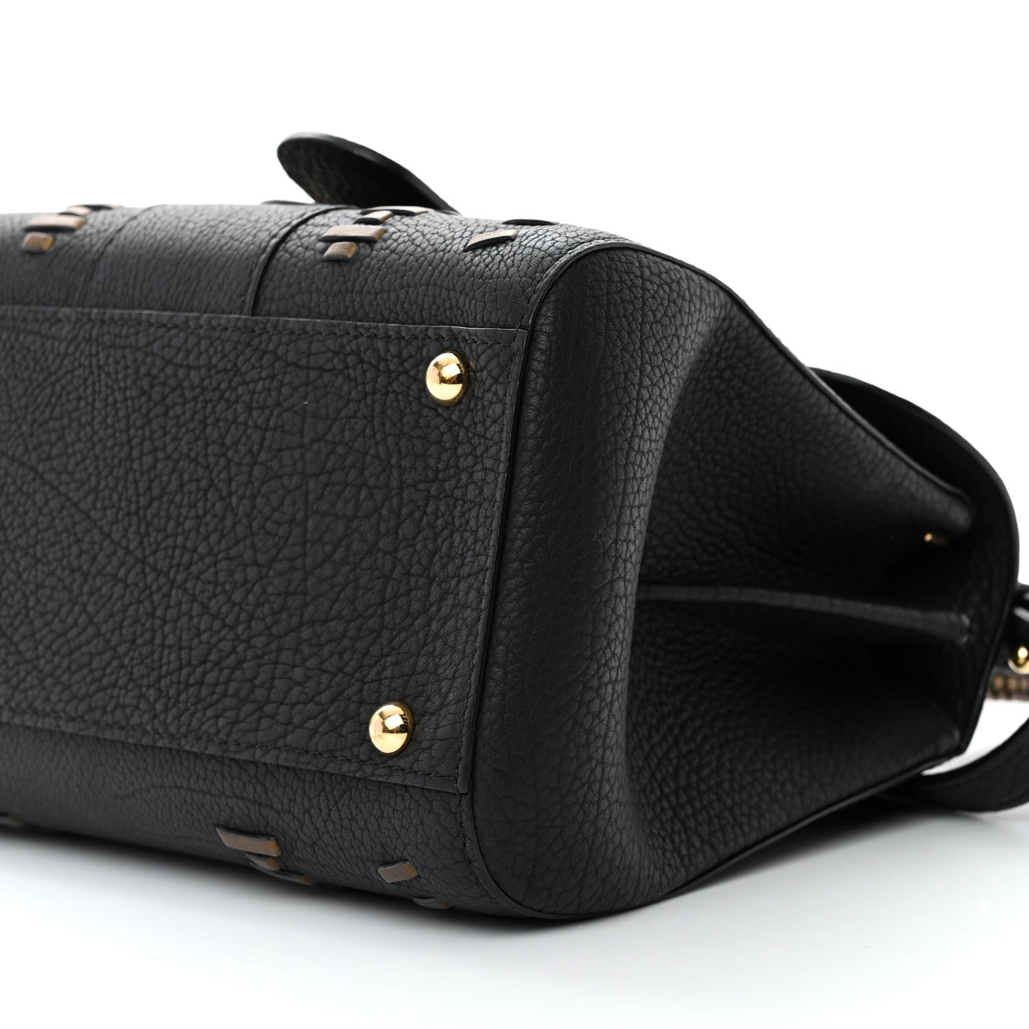 Delvaux Crispy Calfskin Tribal Stitch Mini Brillant Satchel Black Bronze 11 of 19