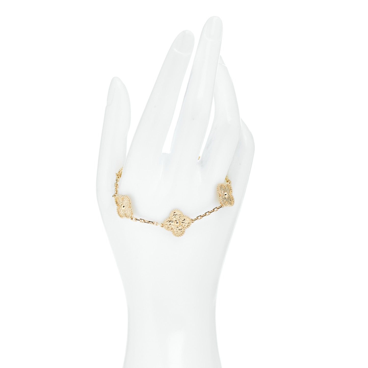 Van Cleef & Arpels 18K Yellow Gold 5 Motifs Vintage Alhambra Bracelet 2 of 5