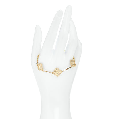 Van Cleef & Arpels 18K Yellow Gold 5 Motifs Vintage Alhambra Bracelet 2 of 5