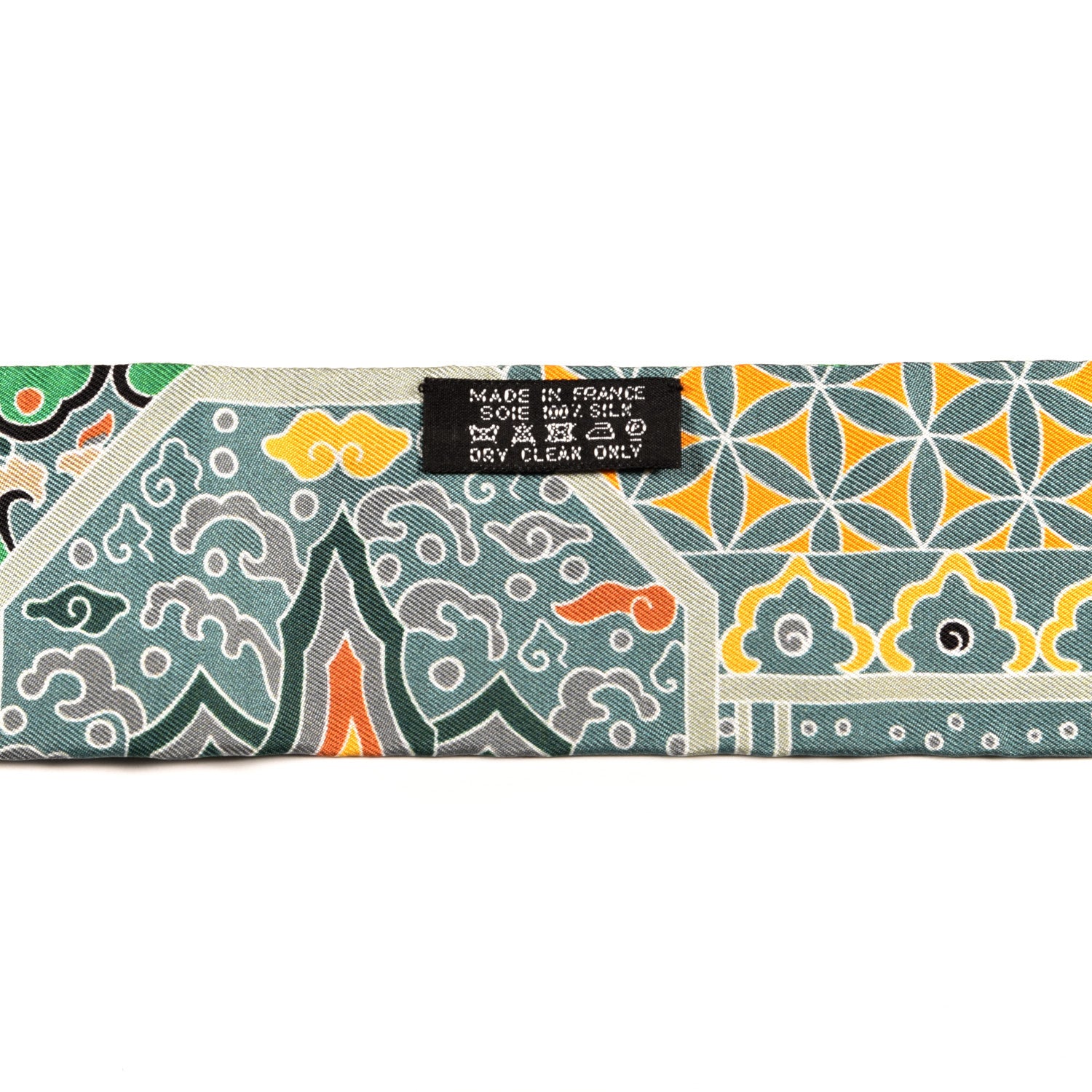 Hermes Silk Collections Imperiales Twilly Black Bouton D'or Vert 4 of 4
