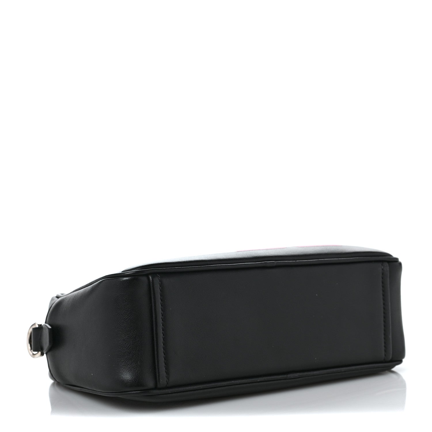 Prada City Calfskin Racing Logo Camera Bag Black Fuxia 4 of 8