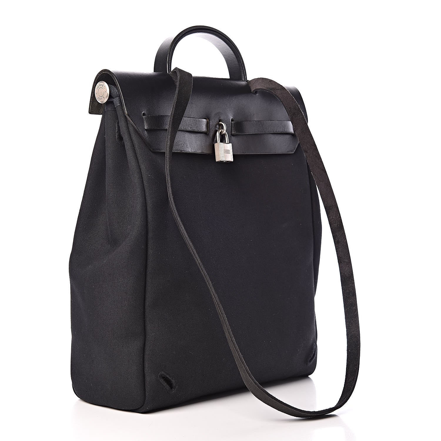 Hermes Military Toile Vache Hunter Herbag PM 31 Black 9 of 24