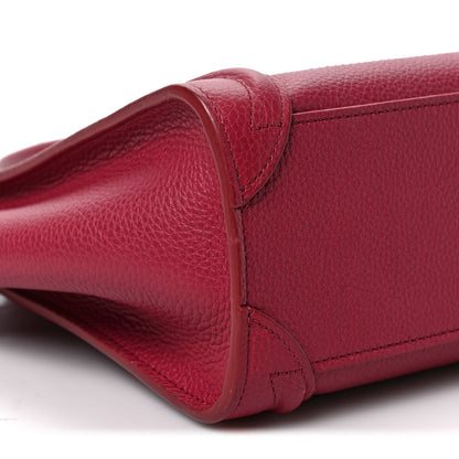 Celine Drummed Calfskin Nano Luggage Plum 8 of 9