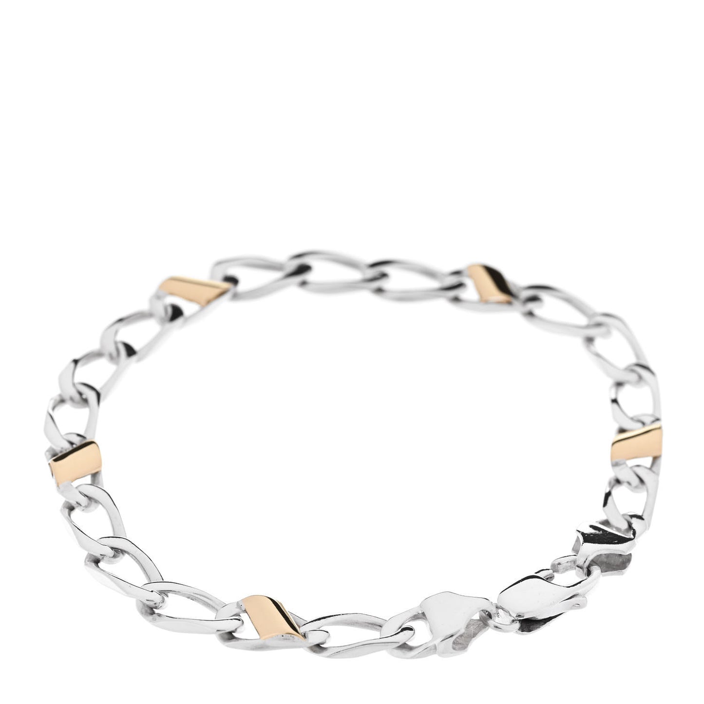 Sterling Silver 18k Yellow Gold Curb Link Bracelet
