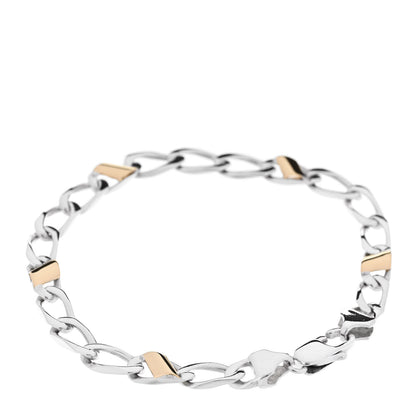 Tiffany Sterling Silver 18k Yellow Gold Curb Link Bracelet 2 of 5