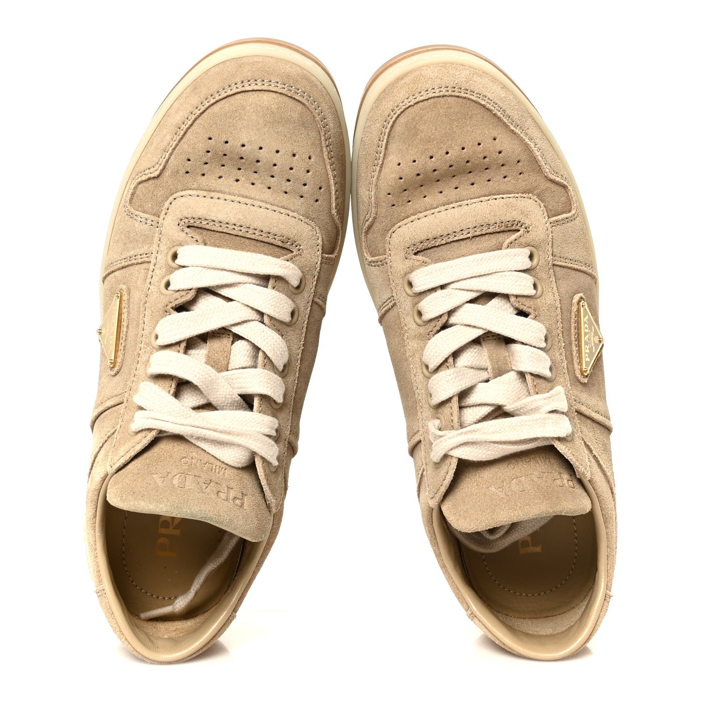 Suede Triangle Womens Downtown Low Top Sneakers 37 Ecru