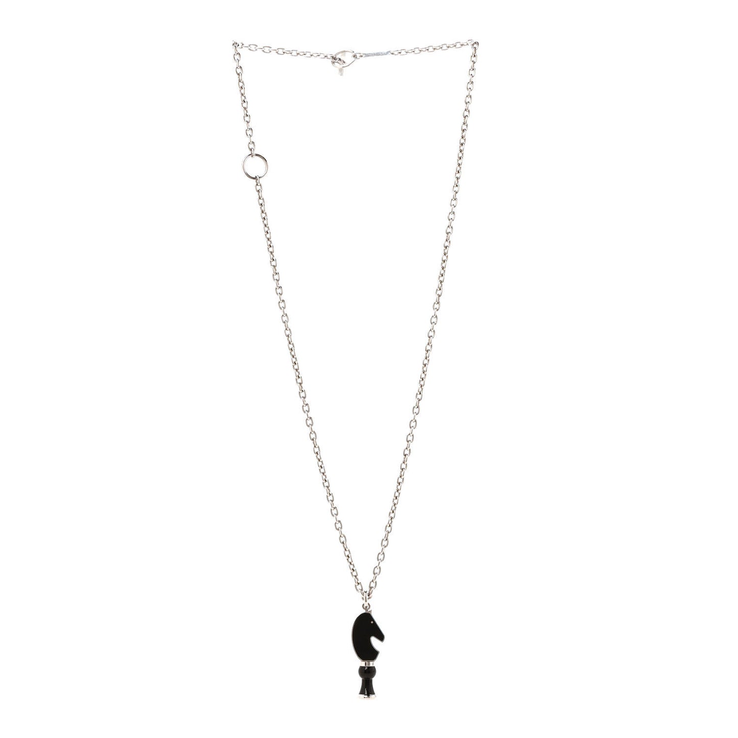 Lacquered Palladium Cavalier Necklace Black