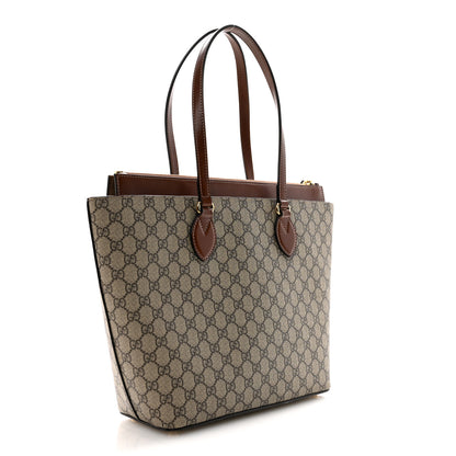 Gucci GG Supreme Monogram Medium Zippered Bucket Tote Beige Tuscany 3 of 10