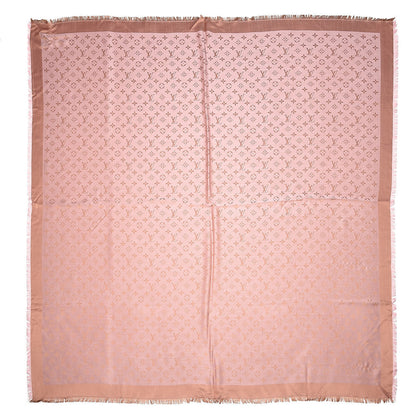 Louis Vuitton Silk Wool Monogram Shine Shawl Rose 1 of 5