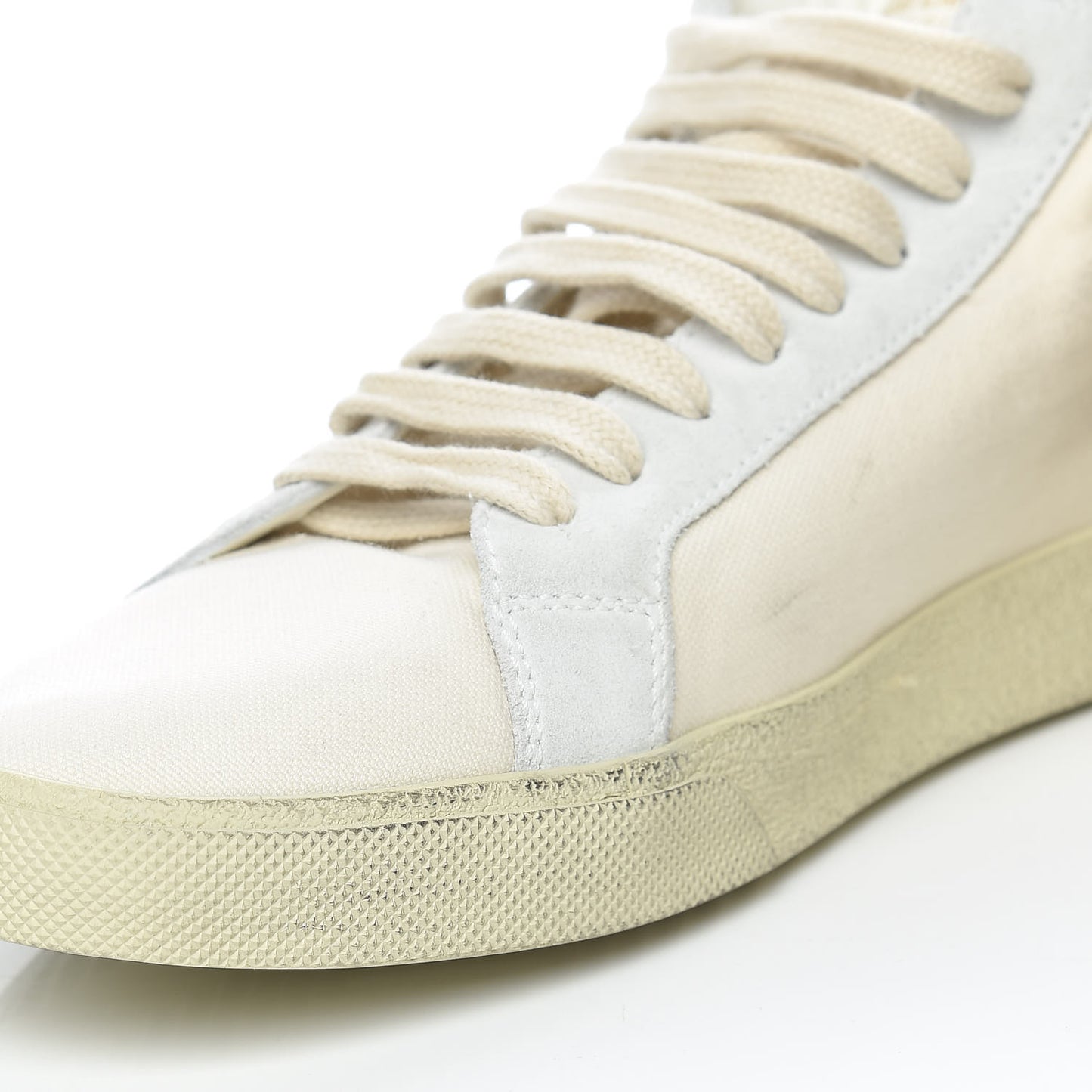 Distressed Canvas Mens Classic Court High Top Sneakers 41 Milk Panna