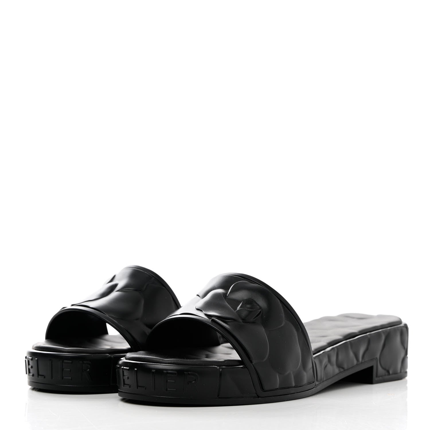 Valentino Garavani Rubber Atelier 03 Rose Edition 25/40mm Platform Slide Sandals 39 Black 3 of 8