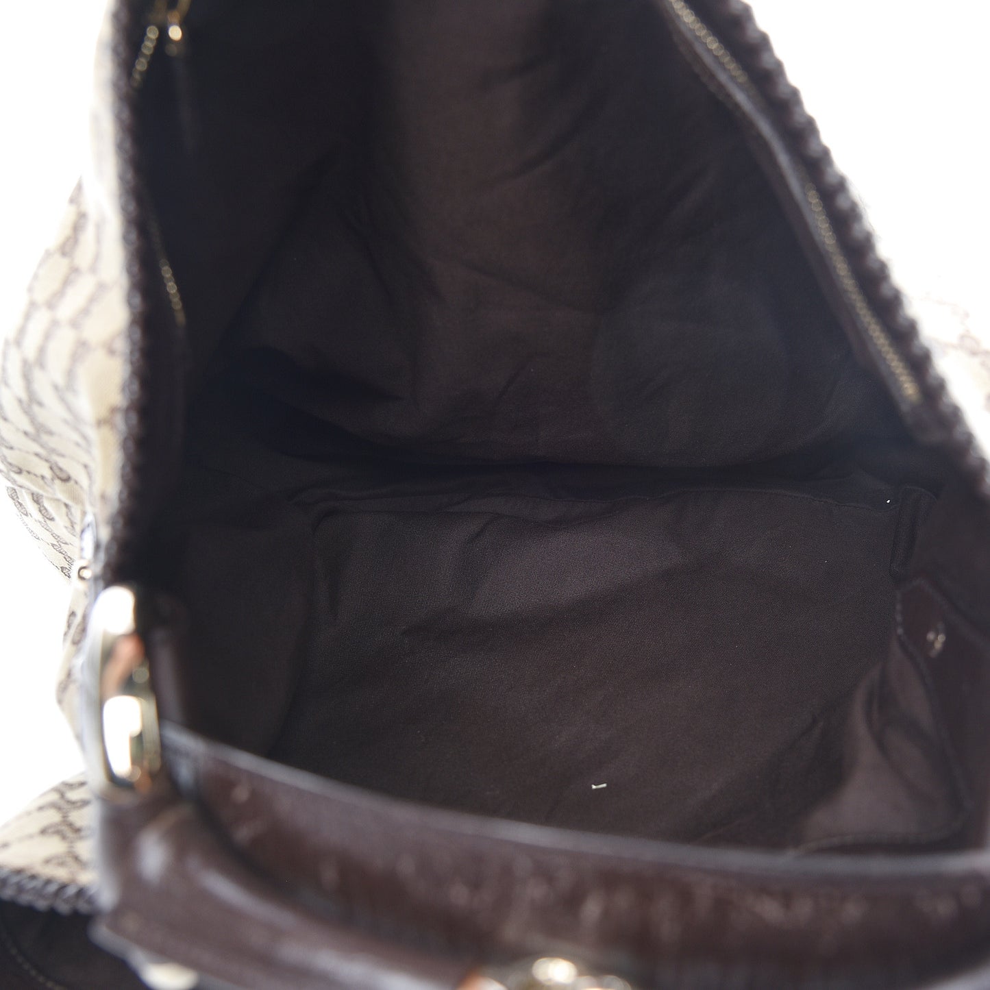 Monogram Large Horsebit Chain Hobo Dark Brown