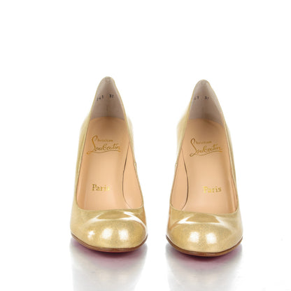 Christian Louboutin Glitter Patent Grosso Simple 100 Pumps 37 Gold 2 of 8