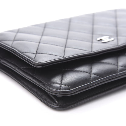 Chanel Lambskin Quilted Wallet On Chain WOC Black 10 of 13