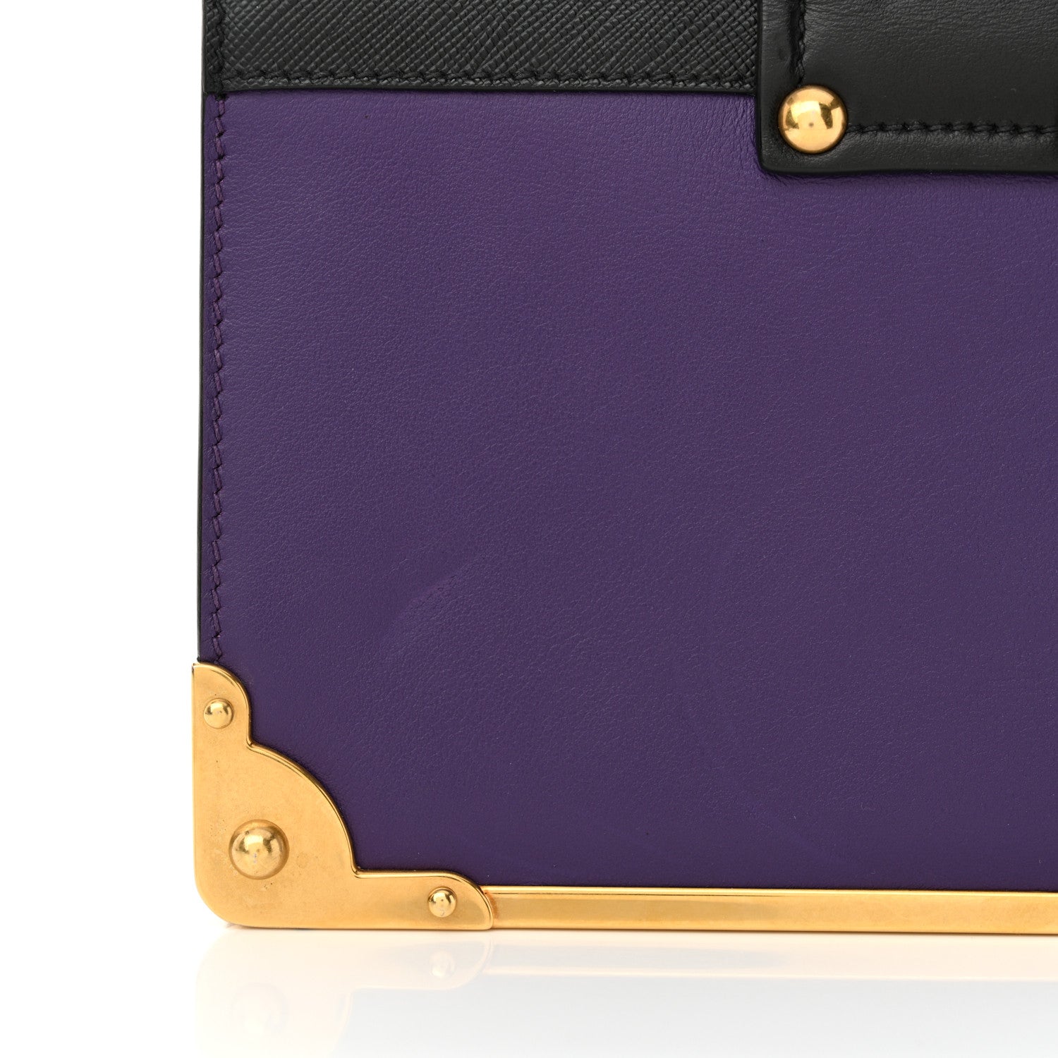 Prada City Calfskin Saffiano Cahier Bag Purple Black 13 of 13