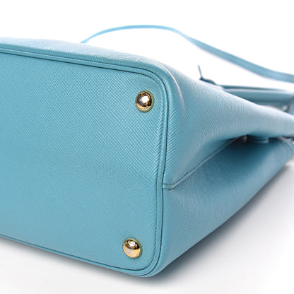 Prada Saffiano Cuir Small Double Bag Turchese 24 of 31