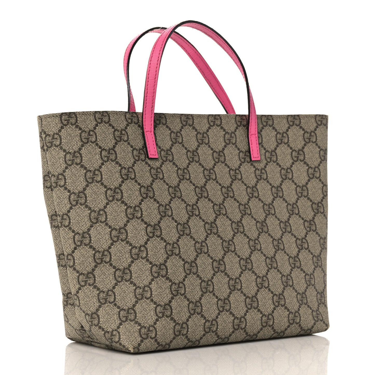 GG Supreme Monogram Bow Childrens Tote Red Pink