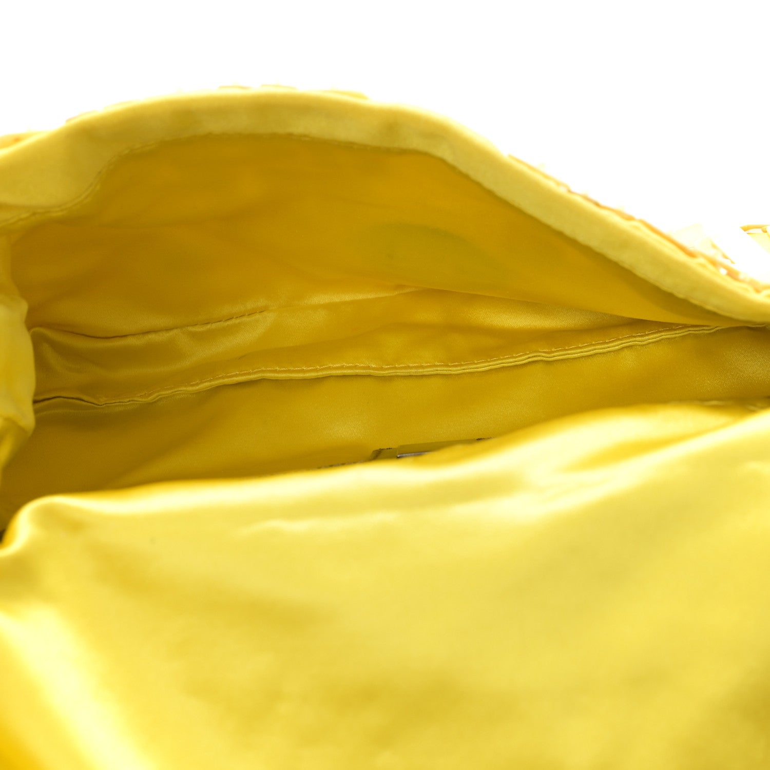 Fendi Satin Mother of Pearl Baguette Yellow 5 of 8