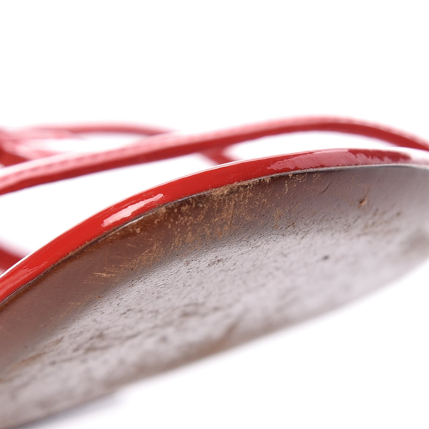 Patent Paradiso Flat Sandals 37.5 Rouge