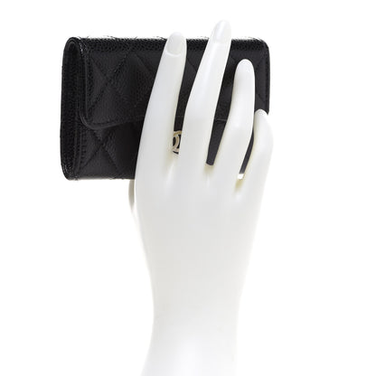 Chanel Caviar Quilted Flap Card Holder Black 2 of 9