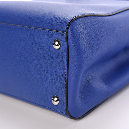Fendi Vitello Elite Petite 2Jours Tote Blue Neon 9 of 10