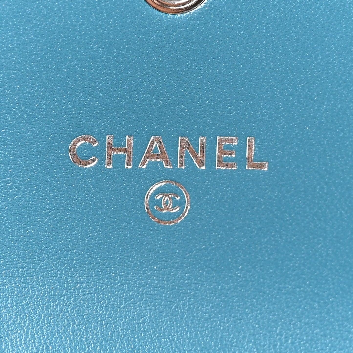 Lambskin Chevron Quilted Studded Small Flap Wallet Teal