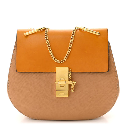 Chloe Grained Calfskin Lambskin Drew Shoulder Bag Wet Sand Sunflower 1 of 13