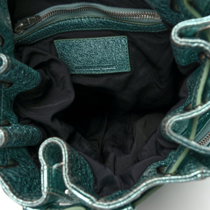 Alexander Wang Metallic Calfskin Marti Backpack Bag Light Blue Rhodium Hardware 5 of 9