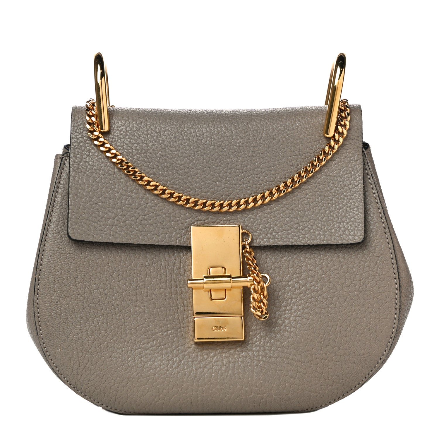 Chloe Grained Lambskin Mini Drew Shoulder Bag Motty Grey 1 of 9