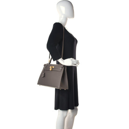 Hermes Epsom Kelly Sellier 32 Etain 2 of 11