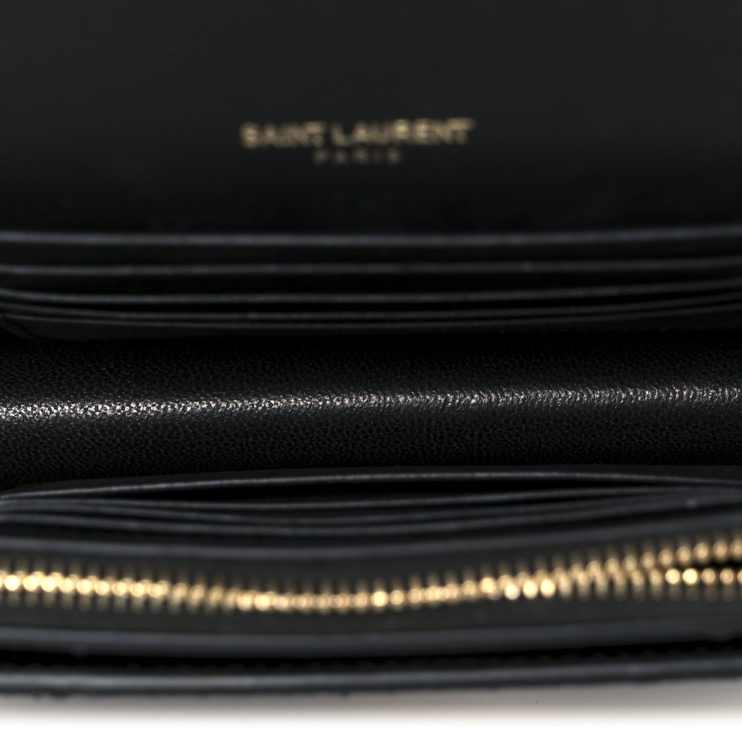 Snakeskin Monogram Sunset Chain Wallet Black Gold Silver