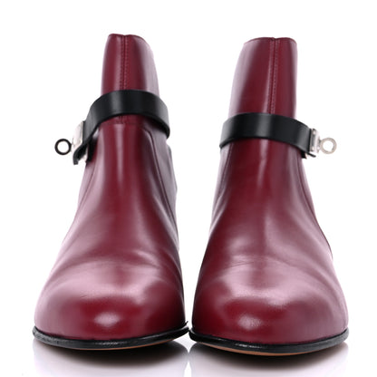 Hermes Calfskin Neo Low Boots 38 Carmin Black 2 of 13