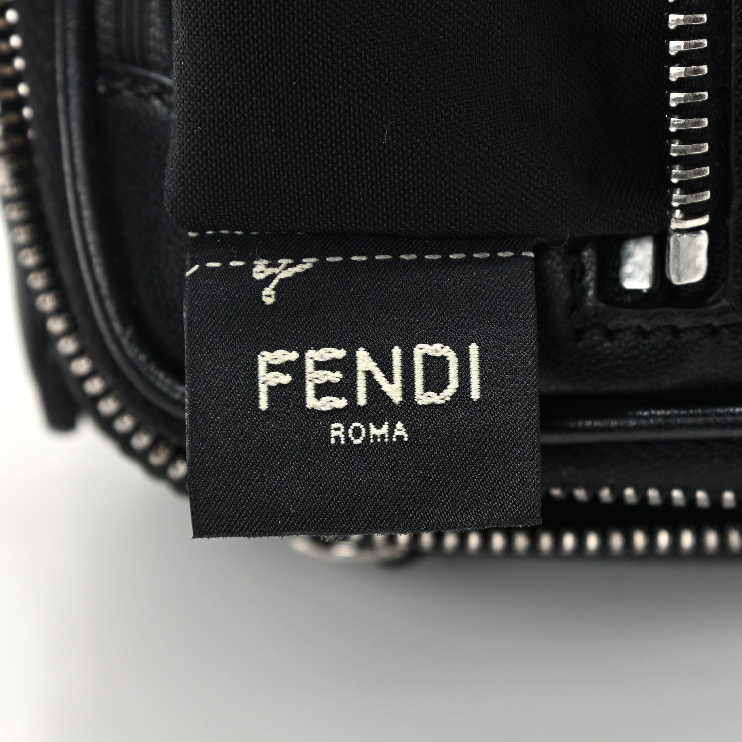 Fendi Recycled Fabric Jacquard Vitello Astro Micro FF Mini Trolley Bag Asfalto Black 7 of 11